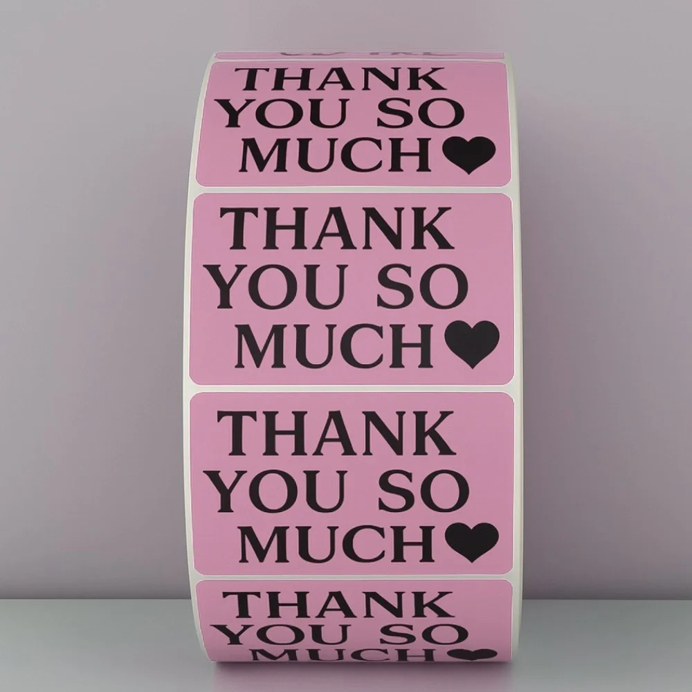 Thank You So Much Stickers – Heart Labels for Small Business Packaging Orders